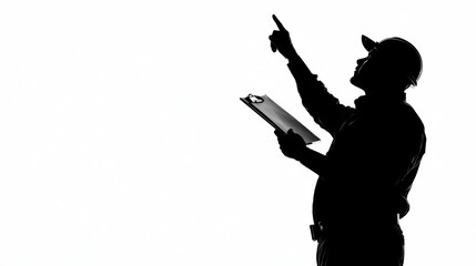 an engineer wearing a hard hat and holding a blueprint,