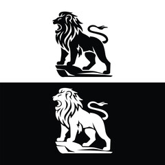 Lion silhouette. icon, symbol, vector graphic illustration.