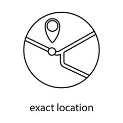 exact location concept line icon. Simple element illustration. 
exact location concept outline symbol design.