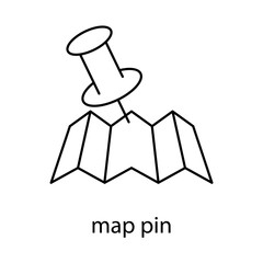 map pin concept line icon. Simple element illustration. 
map pin concept outline symbol design.