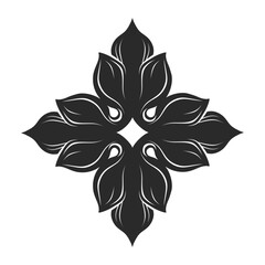 An element of Regal floral ornament, Vintage Victorian splendor, Black filigree Emblem, Vintage emblem with swirls. Vector illustration