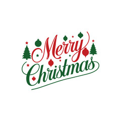 Merry Christmas lettering typography Vector holiday illustration element design