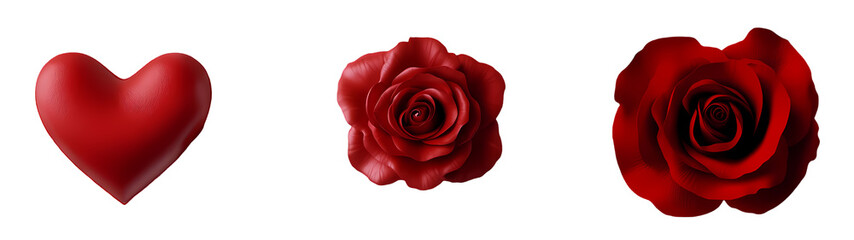 white heart with red roses women's day