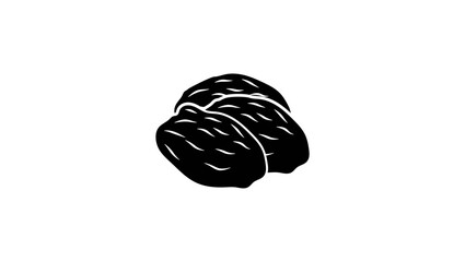 Dry Dates, black  isolated silhouette