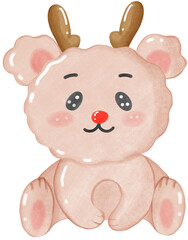 Christmas candle watercolor illustration  Illustration of a red candle