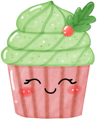 Christmas candle watercolor illustration  Illustration of a red candle