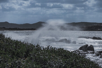 Mediterranean seascape of Gallura coast in northern Sardinia island, Italy