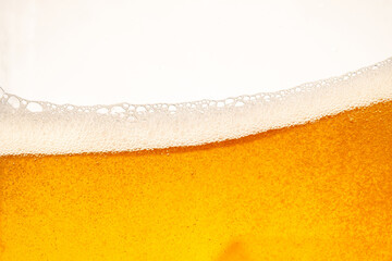 Close up bright orange Oil or beer splash texture and nature waves, Beautiful waves curve and...