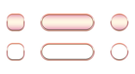Web Battons Set Bright Gradient Colors Differewnt Shapes Empty Web App Button Collection Vector Illustration on White Background