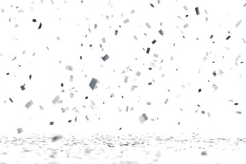 3D silver confetti that floats down to celebrate
