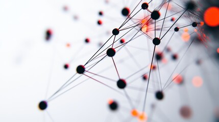 Abstract digital art depicting a network of connected nodes and lines. It symbolizes innovation and technology in a minimalist style. Generative AI