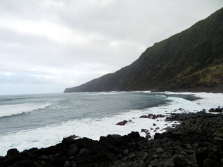 Where Land Meets the Sea - The Striking Black Beaches and White Waters of Faial Island, Azores. Portugal