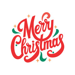 Merry Christmas Vector Design - Festive Holiday Art