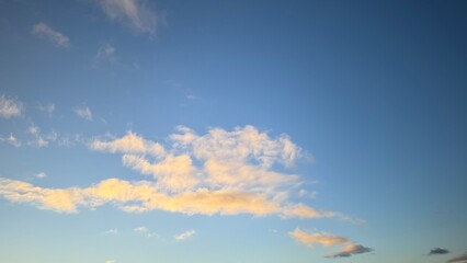 Blue Sky with Horizontal Band of Cirrus Clouds