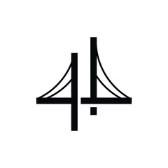 Letter L bridge logo design graphic vector