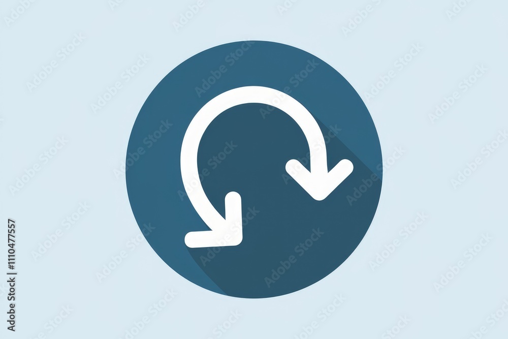 Poster A circular arrow graphic showing a refresh  reload  or repeat action.