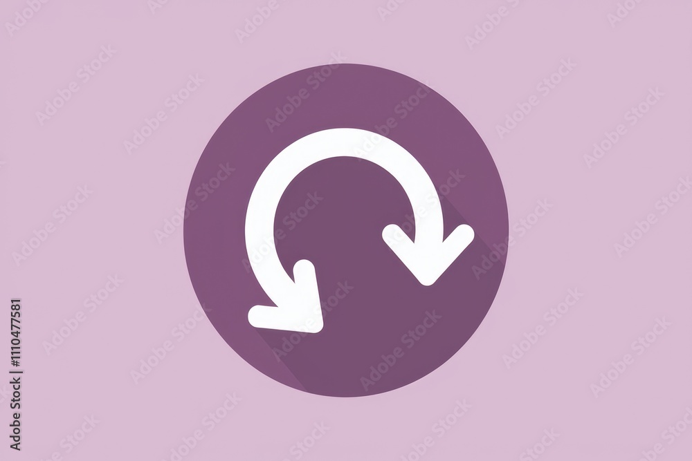 Fototapete a simple circular arrow graphic signifying renewal refresh or repeat.