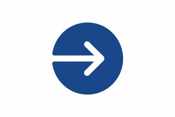 Blue circle with white arrow symbolizes forward movement.