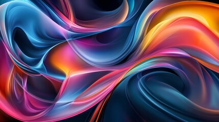 Naklejka premium Vibrant Abstract Fluid Shapes in Organic Colorful Design