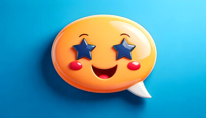Naklejka premium Starry-Eyed Emoji