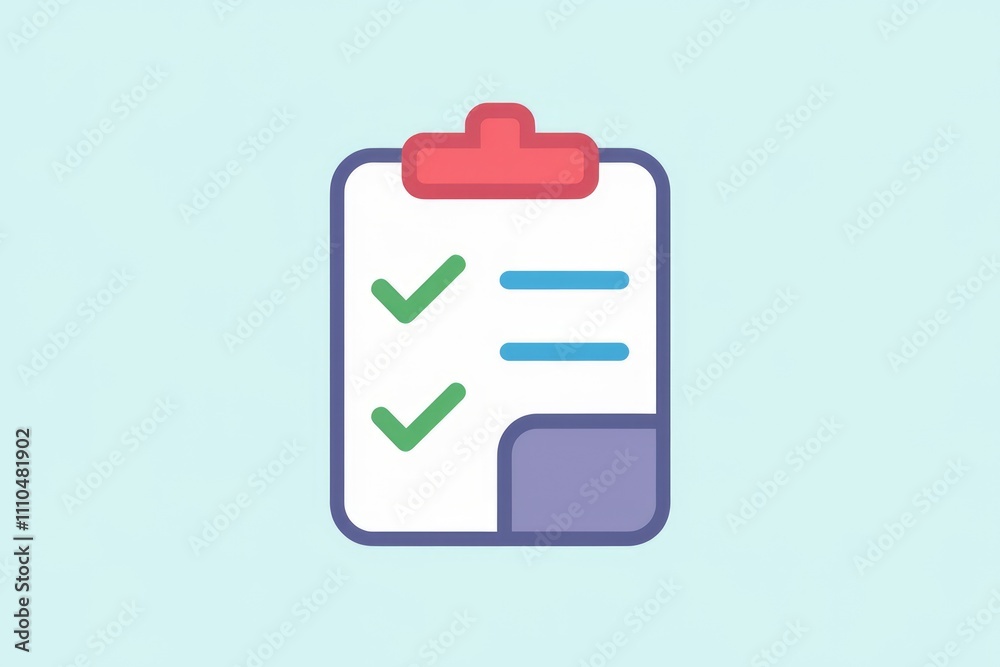 Aufkleber Checklist icon with two completed items and empty spaces for more tasks.