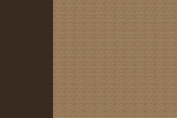 画用紙とボーダーの紙の画面分割 茶色 ベージュ