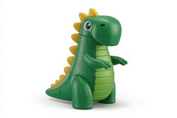 Adorable green dinosaur toy with yellow spikes  perfect for kids.