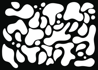 Liquid organic shapes, black white shapes. Vector drawing by hand.