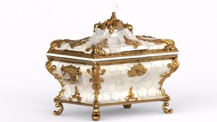 chest for the skull with white background