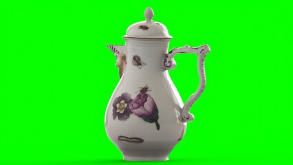 coffee pot with green background
