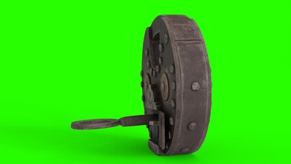 combination padlock with green background