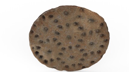 crispbread with white background