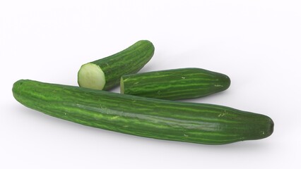 cucumber with white background