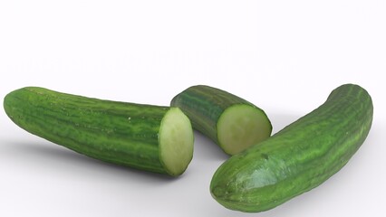 cucumber with white background