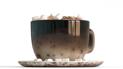 cup of cappuccino with white background