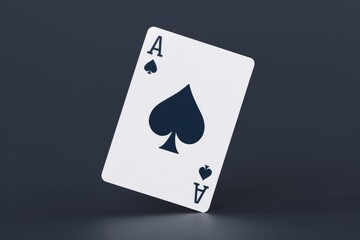 Ace of Spades playing card  dark background.  High quality 3D render.