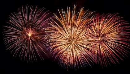 Brilliant Festive Fireworks Bursting in Vibrant Colors Against a Night Sky, Celebrating Events and Special Occasions with Dazzling Displays of Light and Colorful Explosions