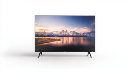 Fototapeta premium White background with modern TV and high technology