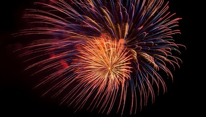 Fototapeta premium Stunning Fireworks Display Brightening the Night Sky with Colorful Bursts of Light in Various Shapes for Celebrations and Festivals