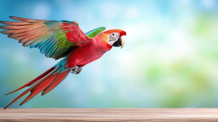 A photostock of a vibrant pink parrot captured in mid-flight with detailed feathers, isolated on a white background for exotic or tropical themes. High Quality