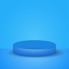3D realistic blue podium