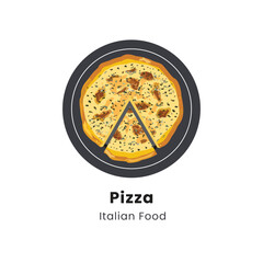 Hand drawn vector illustration of Pizza Italian Food