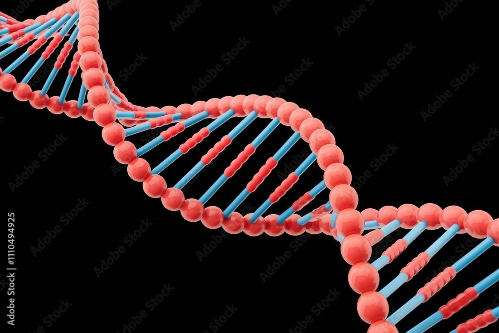 Fototapete a 3d model of dna double helix structure showcasing genetic code and heredity.
