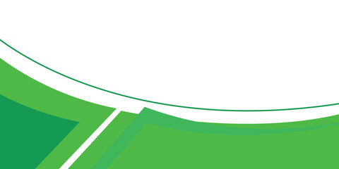 Green and white business dynamic wave banner background