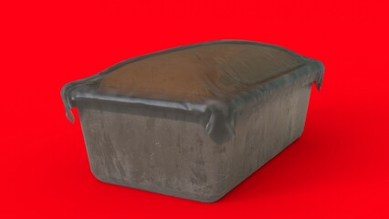 loaf or cake with red background