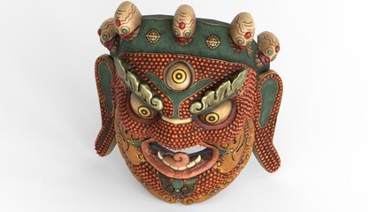 mahakala mask with white background
