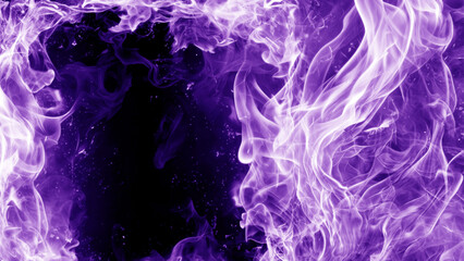 black background with purple colored smoke