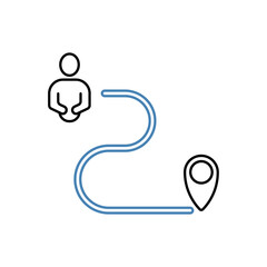 path concept line icon. Simple element illustration. 
path concept outline symbol design.