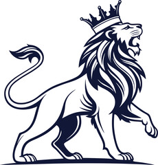 King Lion Logo Design Vector 