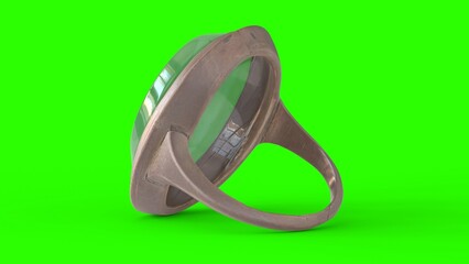 pierscionek z opalem with green background